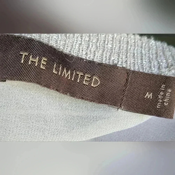 VTG Y2K 1990s Limited Silver Metallic/Gray Button Up Cardigan Sheer Back Sz Med. - Picture 9 of 11